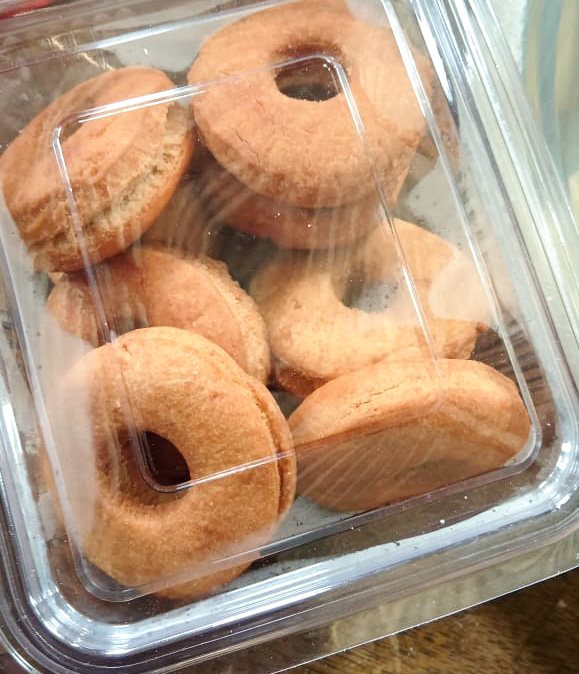 Packaged cookies prepared during the training